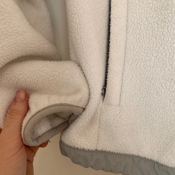 HOODED North Face Denali Jacket-  White /Gray - Picture 7 of 11